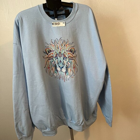 Gildan Big Tall Men or Unisex 5XL Sweatshirt Color Blue with 80FOR logo - Picture 1 of 6